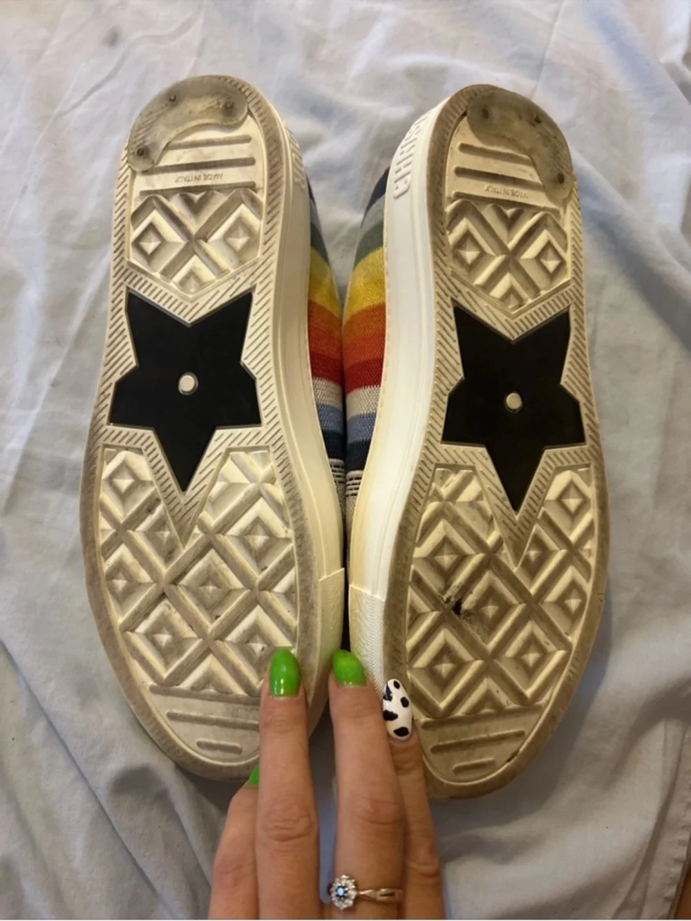 Christian Dior Canvas Rainbow Walk'N'Dior Sneakers 40 Multicolor Gucci Ladies - Picture 7 of 11